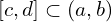 [c,d]\subset (a,b)